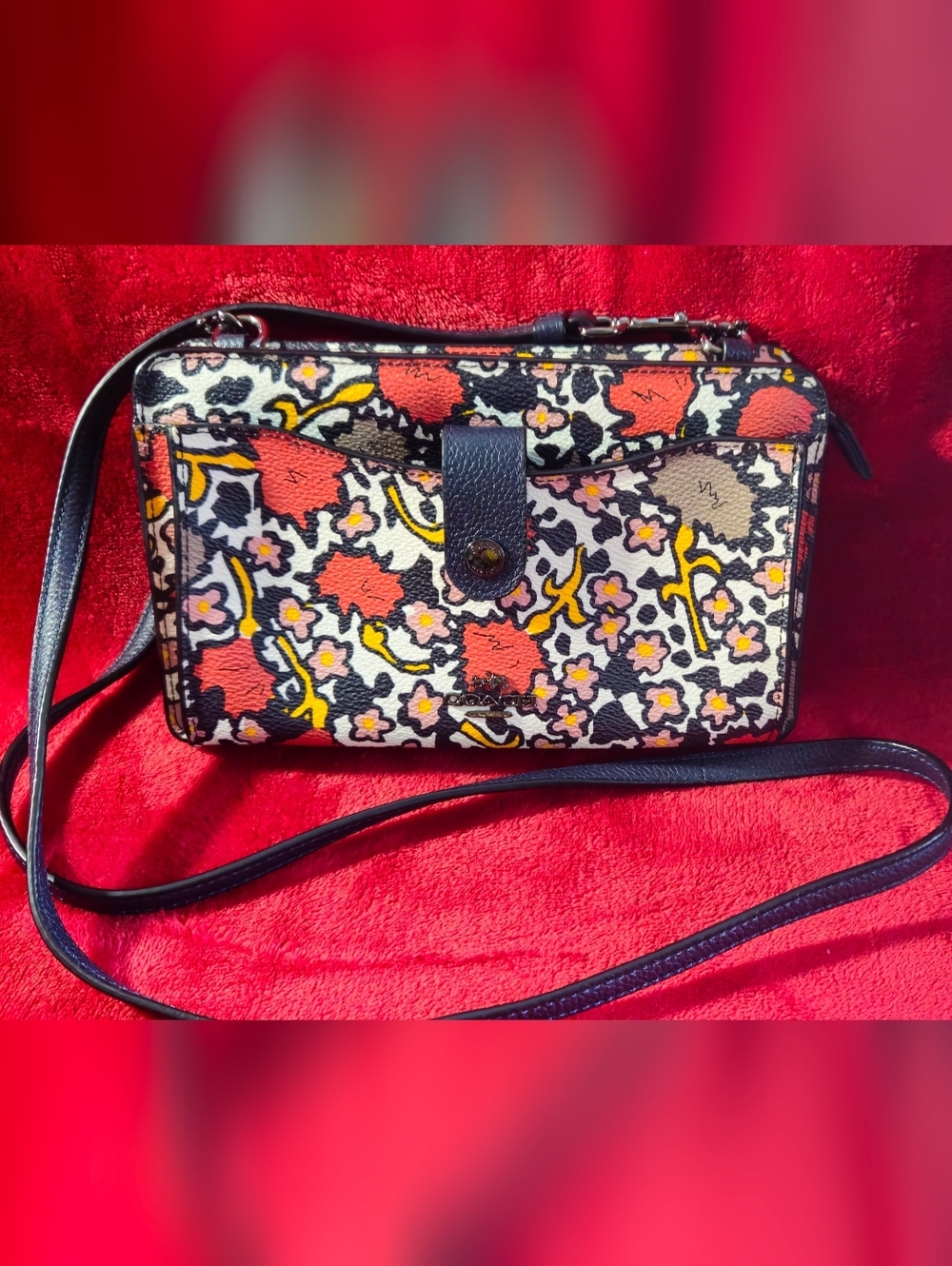 Coach Floral Multicolor Pop-Up Messenger Crossbody Bag